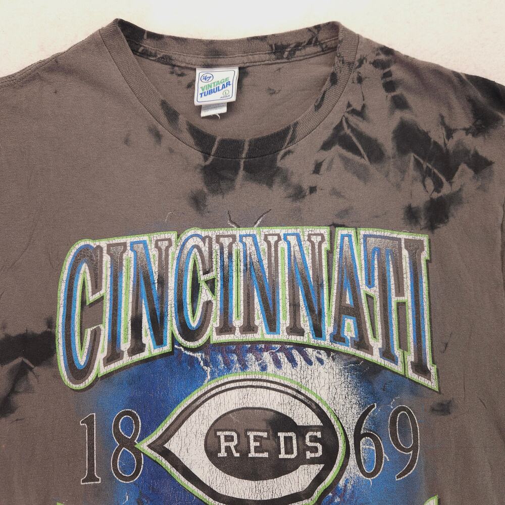 Cincinnati Red 47 Graphic Short Sleeve Football Shirt Mens Size Large L Gray